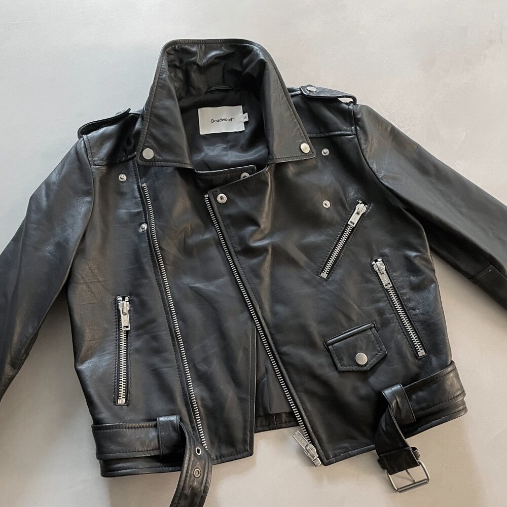 Deadwood women's classic biker jacket CROPPED